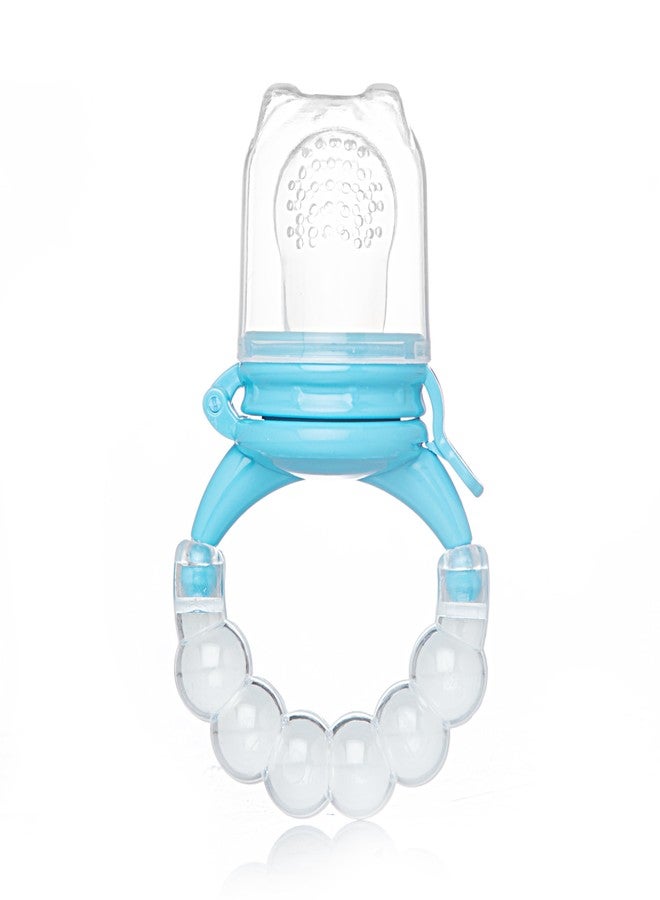 Bubbles Silicone Food/Fruit Nibbler with Extra Mesh, Soft Pacifier/Feeder, Teether for Baby, Infant (Blue & White) - Image 4