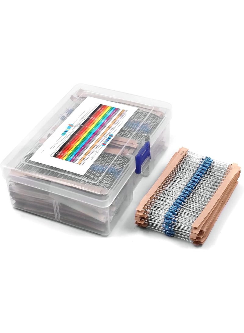 130 Values Resistor Kit 1/4W, 1 Ohm-3M Ohm Compliant Resistor Assortment Kit Metal Film Fixed 1% Electrical Resistors Set Assortment Resistance Optional - Image 1