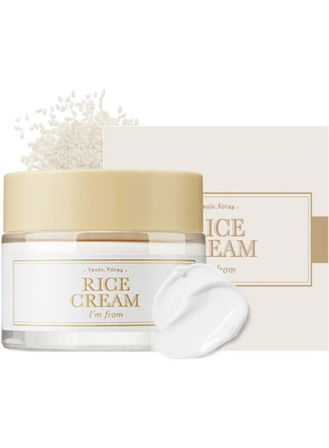 I'm from Rice Cream 41% Rice Bran Essence with Ceramide, Glowing Look, Improves Moisture Skin Barrier, Nourishes Deeply, Soothing to Even Out Skin Tone, K Beauty - Image 1