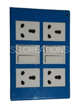 Generic SS Creations Presents Modular Extension Board with Connection, inbuilt Indicator in Switch,Heavy Plastic Body, Blue and White in Color,with 2 mtr. Wire,(Made in India)  - Image 1