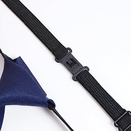 Sucrain 1pcs Boy's Necktie Pre-tied Adjustable Neck Strap Tie for Wedding Graduation School Uniforms (Navy Blue) - Image 5