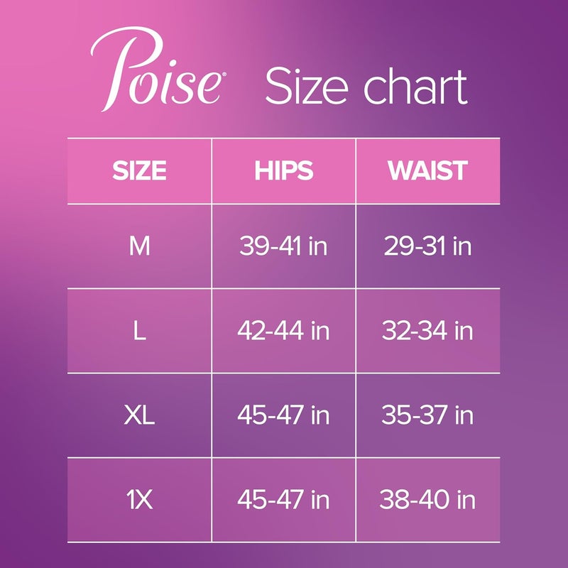 Poise سروال داخلي للبالغين قابل للغسل للنساء مع امتصاص خفيف 1X خصر عالي وردي 1 قطعة - Image 3
