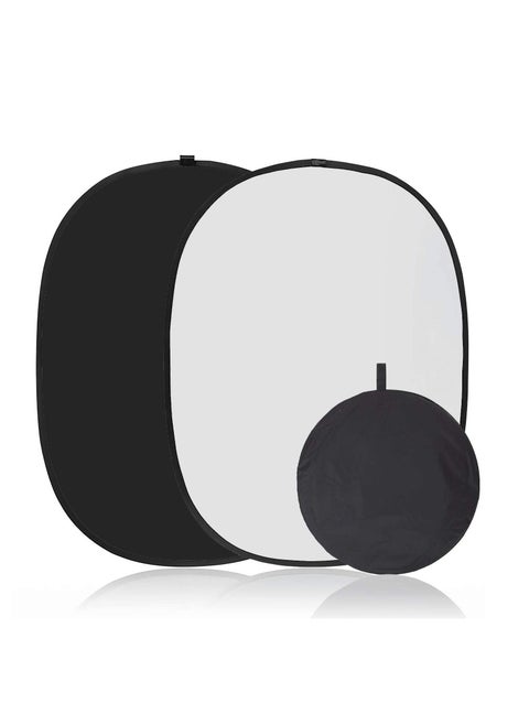 Collapsible Photography Backdrop Kit (White/Black 5 x 6.5ft/150 x 200cm)