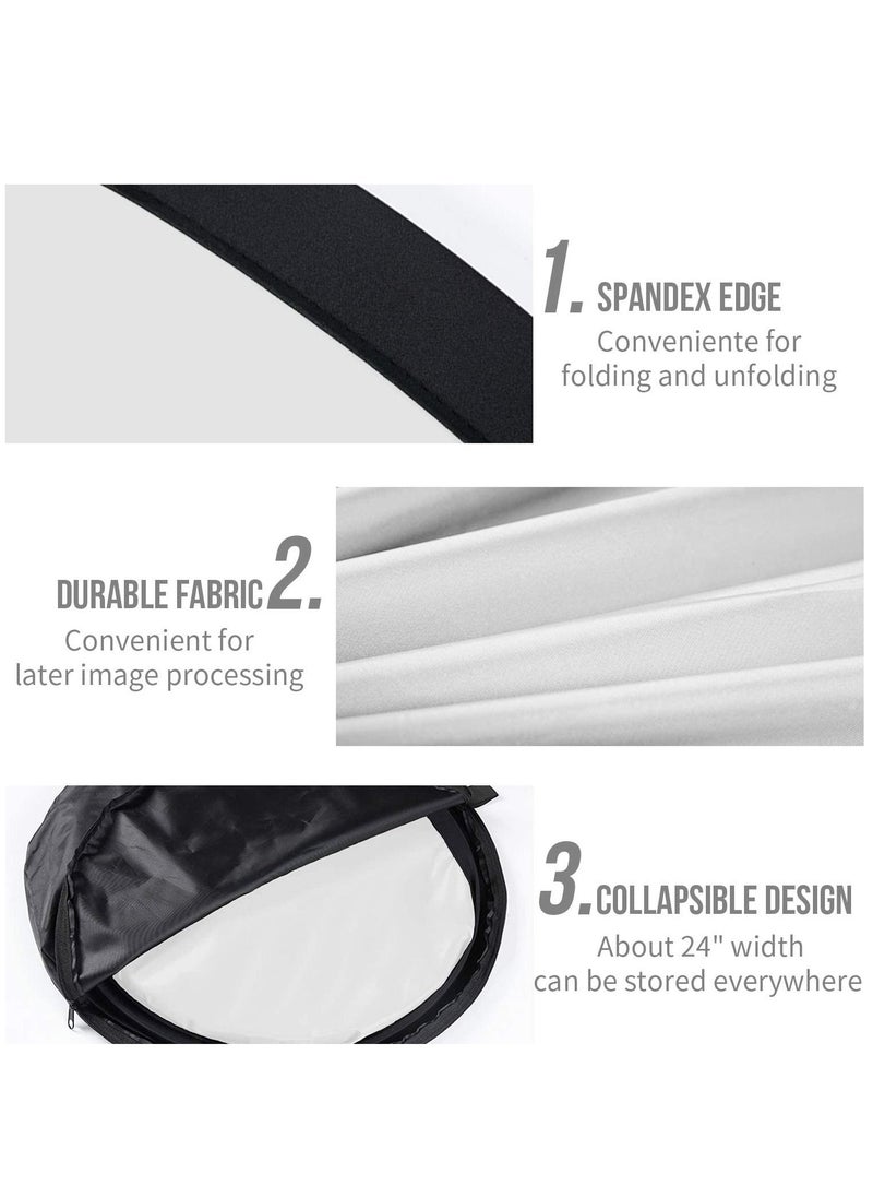 Collapsible Photography Backdrop Kit (White/Black 5 x 6.5ft/150 x 200cm)