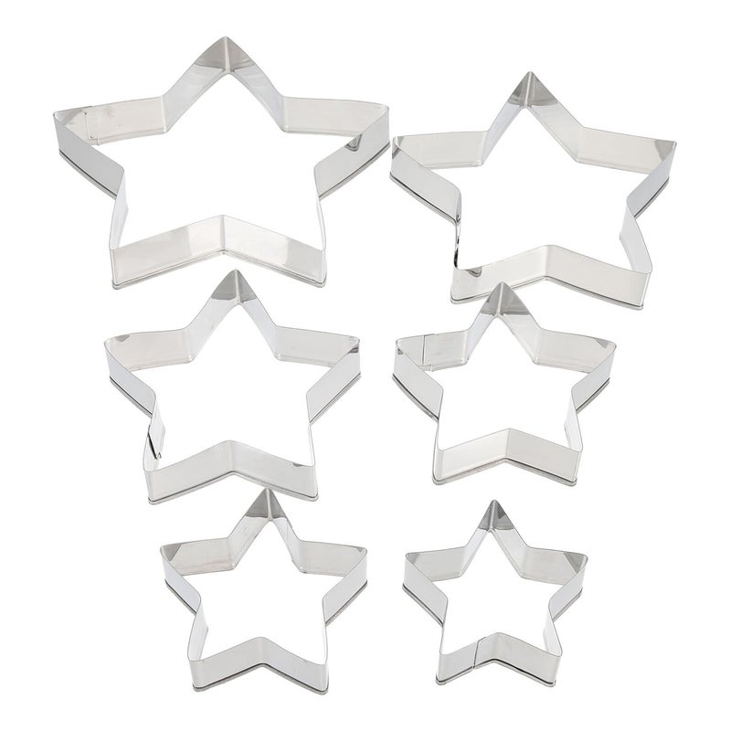 6Pcs Stainless Steel Star Cookie Cutters Set For Home Baking Biscuit Pastry DIY - Image 2
