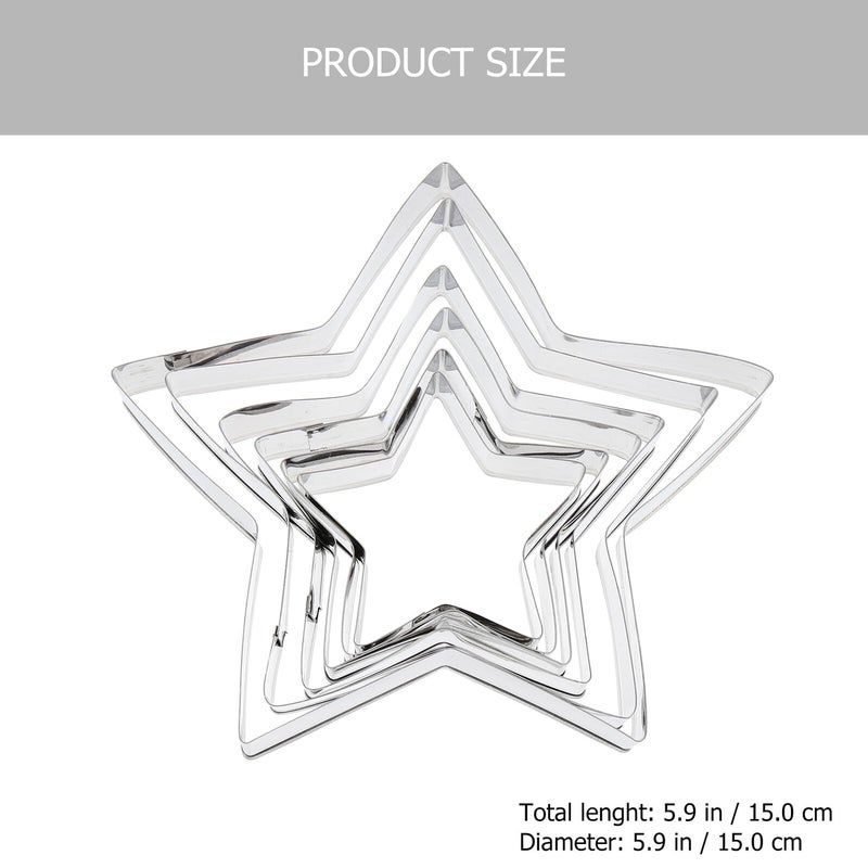 6Pcs Stainless Steel Star Cookie Cutters Set For Home Baking Biscuit Pastry DIY - Image 3