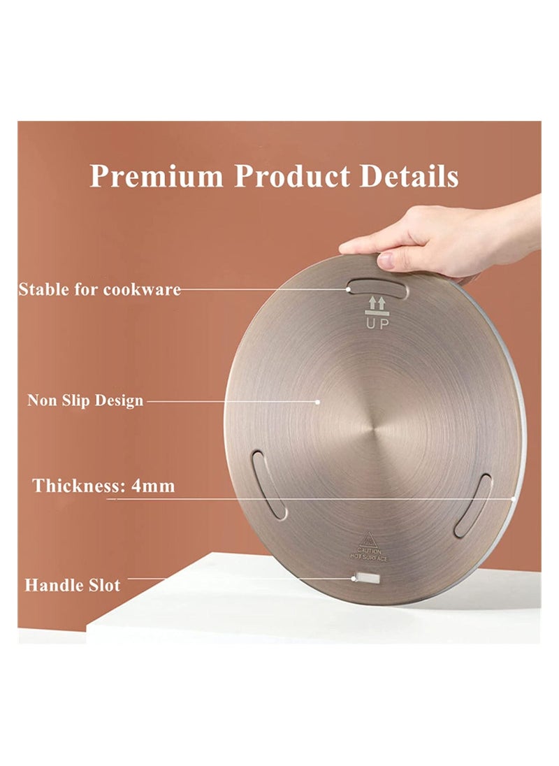 Y&D - Induction Cooktop Mat, Heat Conduction Plate for Gas Stove, Diffuser Cooking Adapter with Removable Handle Milk Coffee Cookware Cooking, 9.45 inch - Image 1