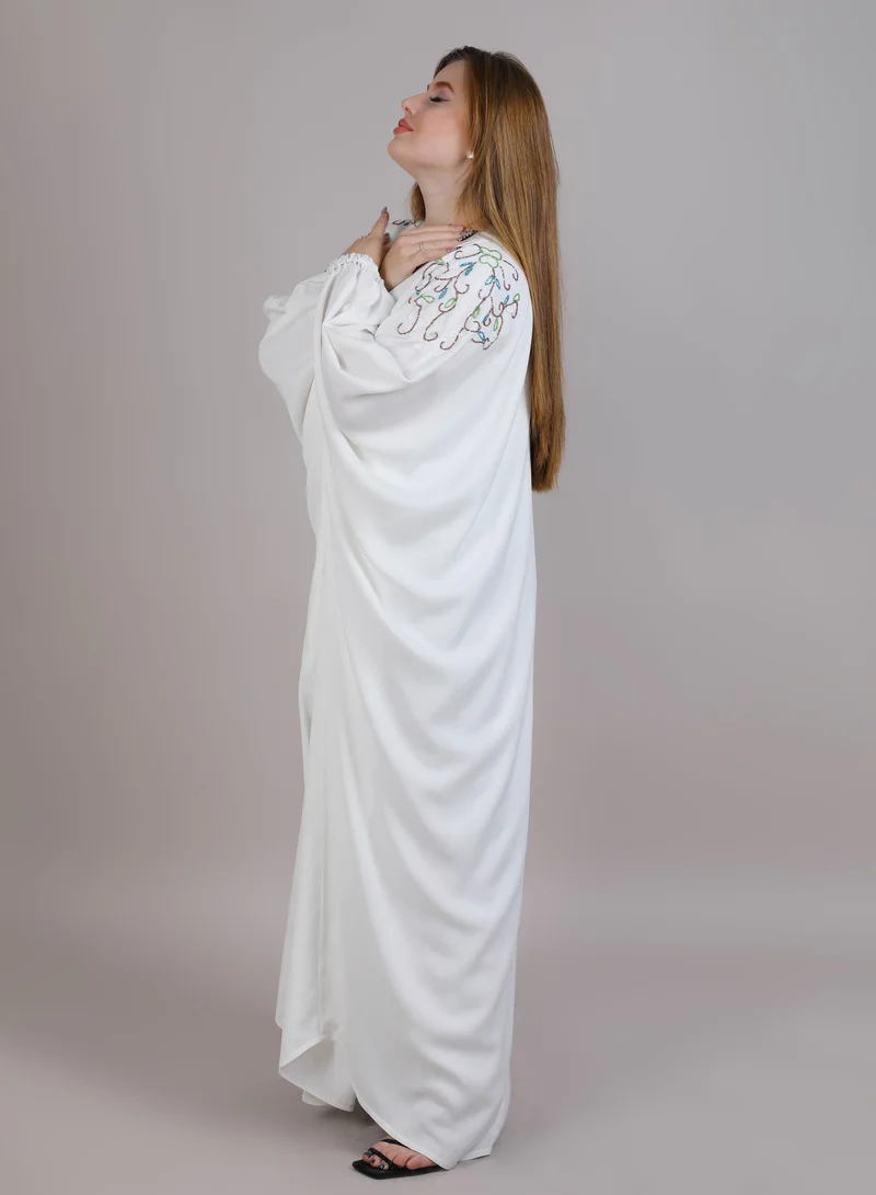 أم سكوير فاشن MSquare Fashion White Abaya