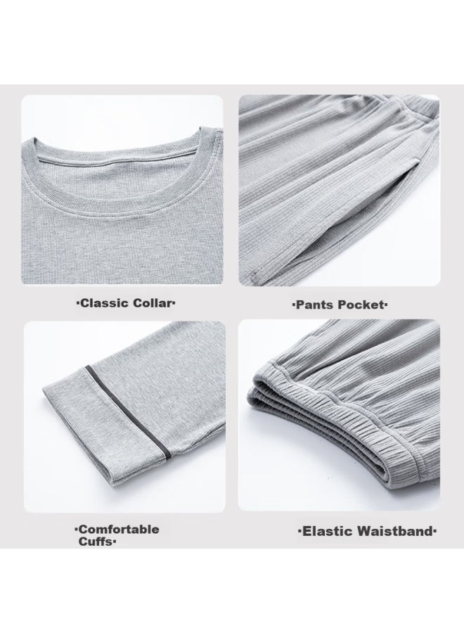 LANG SHA Langsha Men's Sleepwear Pullover Crew Neck Set Homewear Outerwear  New Style - Image 4