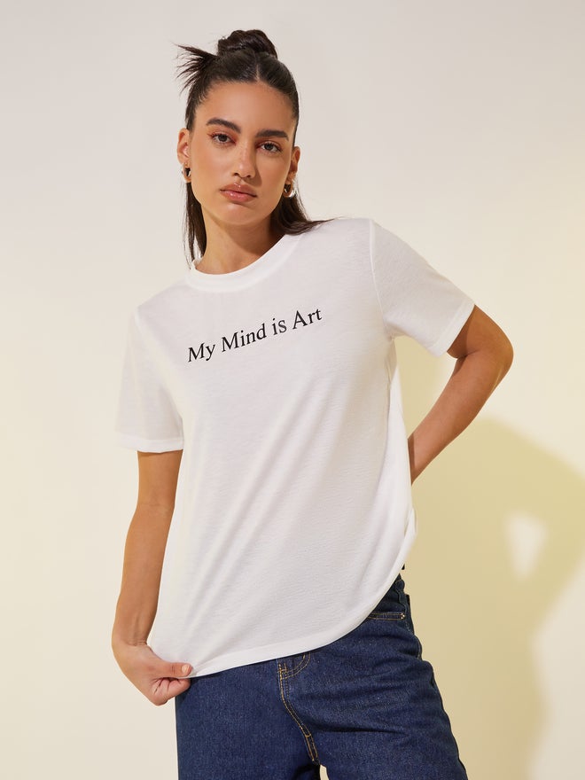 تايك تو تيشيرت بياقة دائرية وطبعة شعار - Image 1