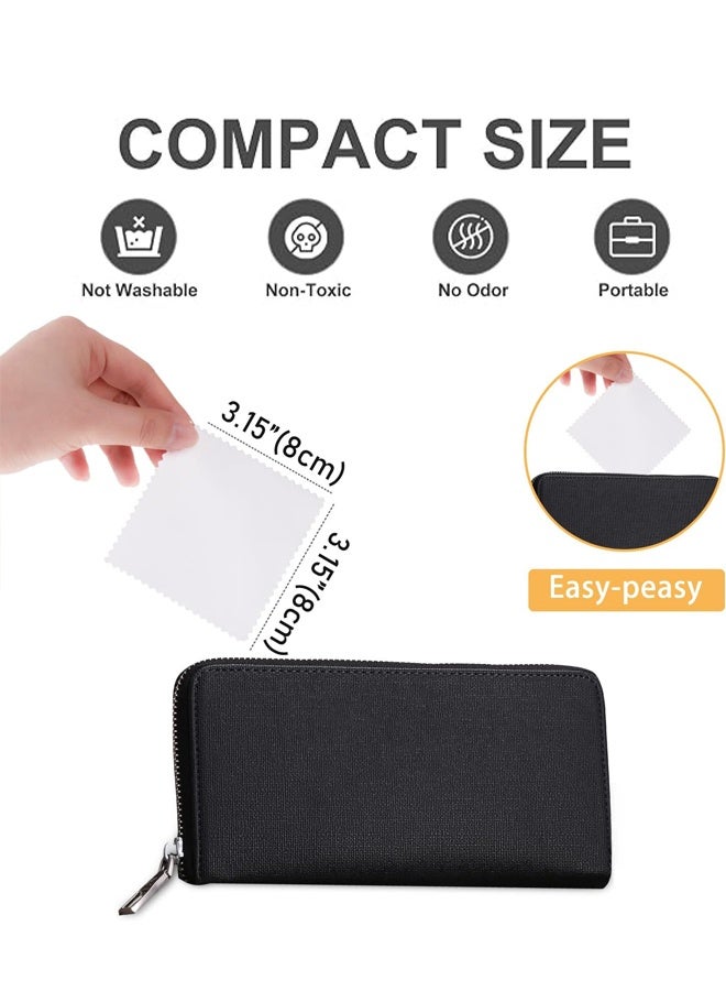 50 Pcs Polishing Cloth for Jewelry Care, Necklace Cleaning Cloth, Ring and Bracelet Silverware Wiping Cloth, Cleaning, Anti-Oxidation Polishing Rag (White) - Image 2