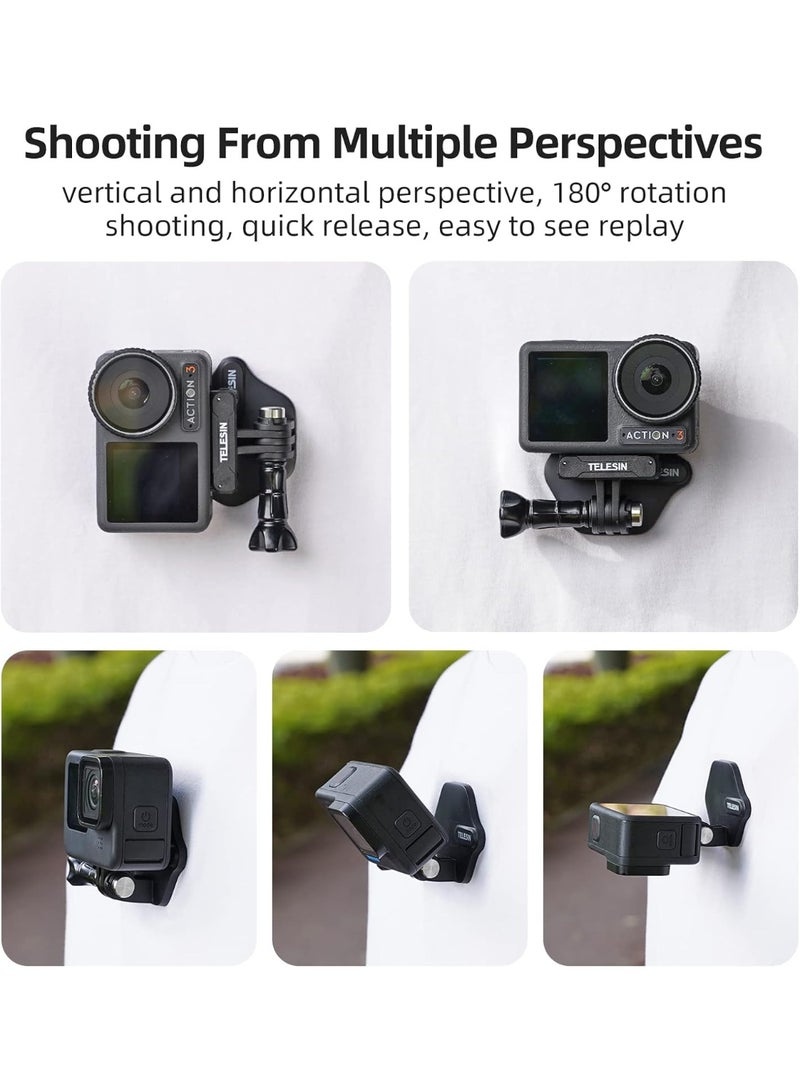 TELESIN Magnetic Chest Mount + Neck Strap + Phone Holder, 360° POV Invisible Selfie Necklace Lanyard Mounting Accessories Attach for GoPro Max Mini Hero 11 10 9 8 7 Insta360 DJI Action iPhone Android - Image 5