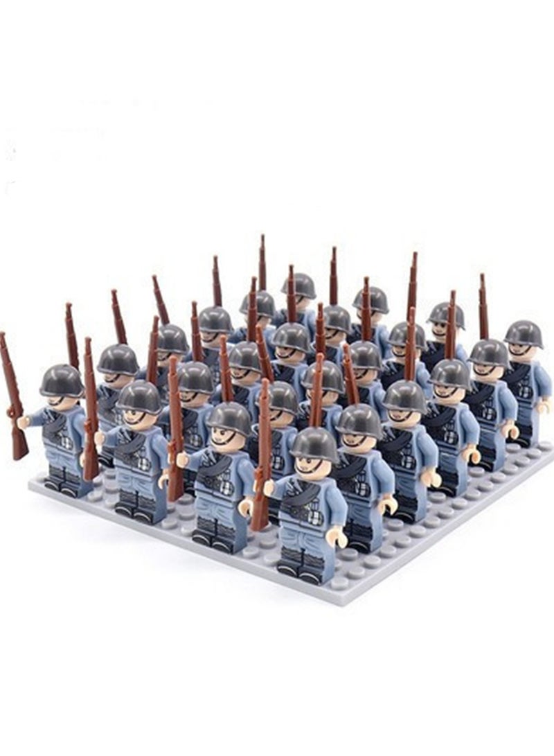 Army Block Toy Set 24 Pieces Small Particle Assembly Toys (Italian Army Phalanx) - Image 1