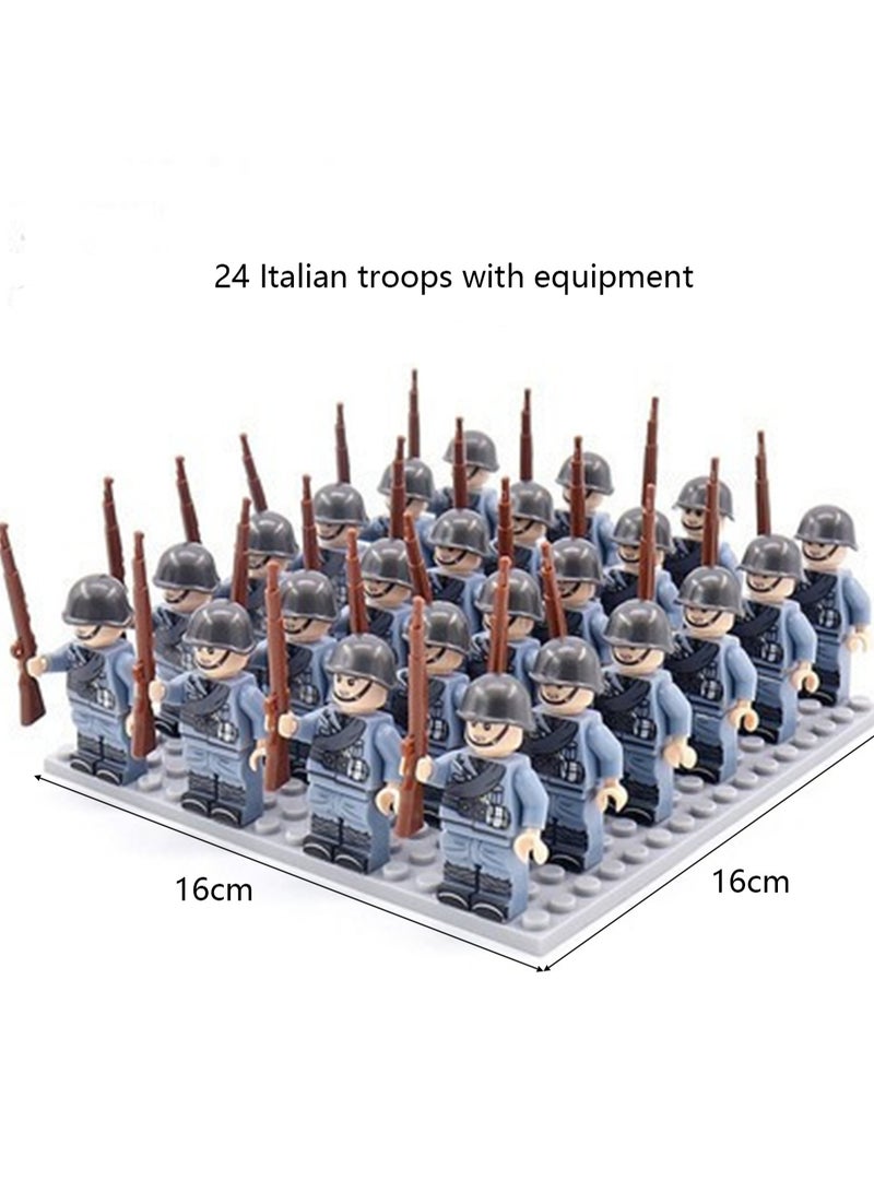 Army Block Toy Set 24 Pieces Small Particle Assembly Toys (Italian Army Phalanx) - Image 2