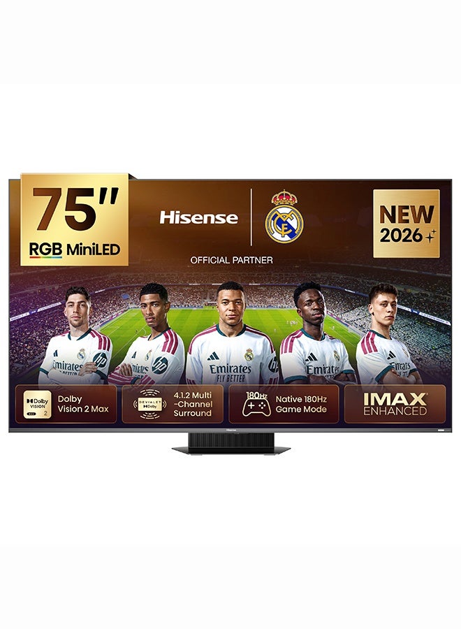 Hisense 75 Inch 4K RGB Mini LED Smart TV | VIDAA U9 | 120Hz | Frameless Design | 4.1.2 Dolby Atmos 90W | MT9655 Processor | 2025 | 2 Year Warranty | 75UR9S Black 75UR9S black - Image 1