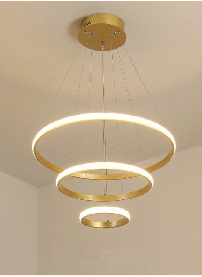 fashionhome Modern Pendant Lamp LED Rings Circle Ceiling Hanging Chandelier  - Image 5