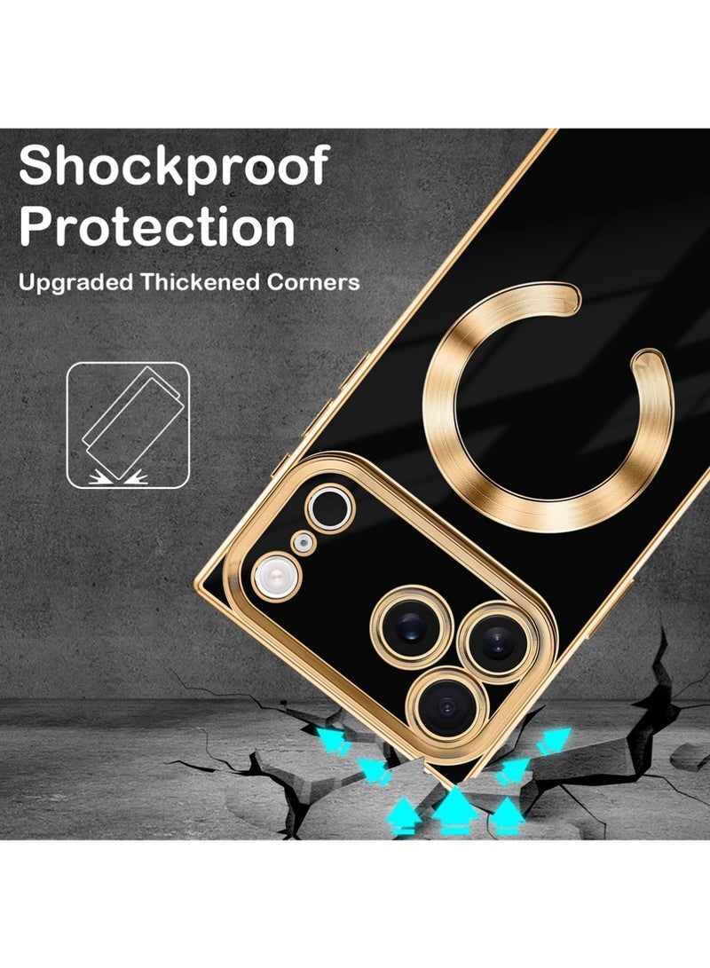 X-level Magnetic for iPhone 17 Pro Max Case Rectangle, Compatible with Magsafe Wireless, Plated Soft TPU with Full Lens Protection, Grade Shockproof Phone Case for iPhone 17 Pro Max Black - Image 4