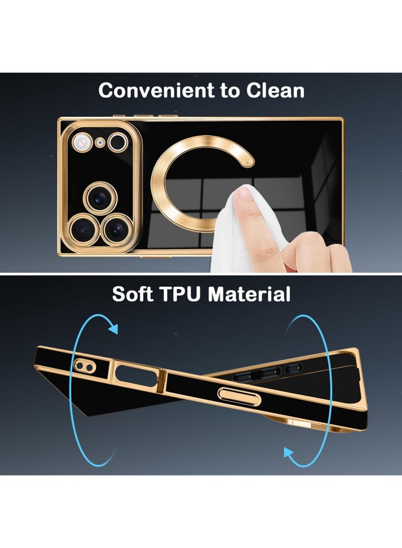 X-level Magnetic for iPhone 17 Pro Max Case Rectangle, Compatible with Magsafe Wireless, Plated Soft TPU with Full Lens Protection, Grade Shockproof Phone Case for iPhone 17 Pro Max Black - Image 3