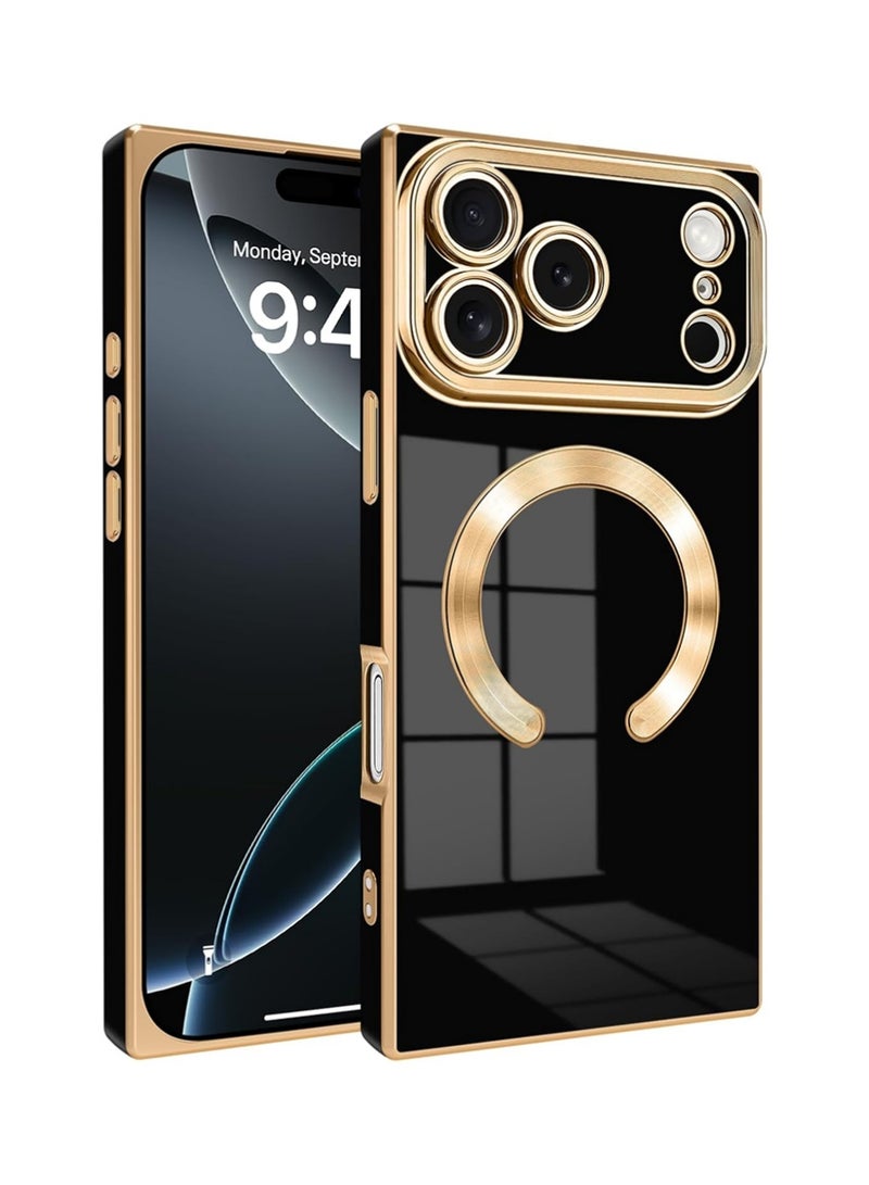 X-level Magnetic for iPhone 17 Pro Max Case Rectangle, Compatible with Magsafe Wireless, Plated Soft TPU with Full Lens Protection, Grade Shockproof Phone Case for iPhone 17 Pro Max Black - Image 1