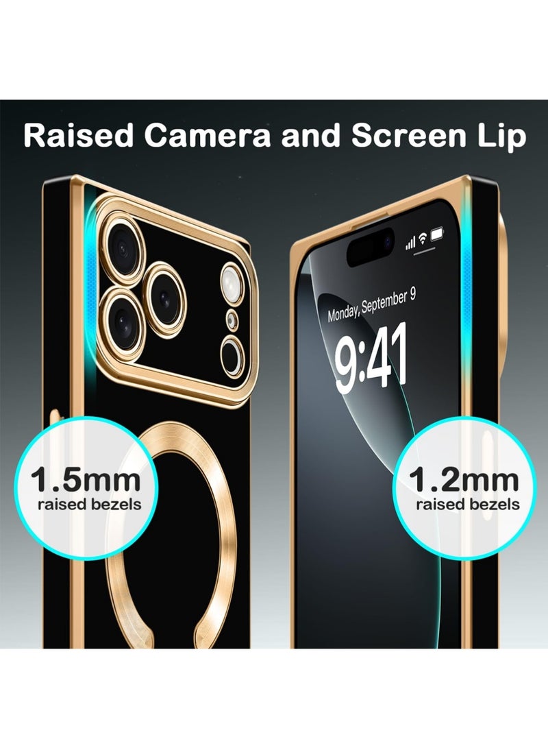 X-level Magnetic for iPhone 17 Pro Max Case Rectangle, Compatible with Magsafe Wireless, Plated Soft TPU with Full Lens Protection, Grade Shockproof Phone Case for iPhone 17 Pro Max Black - Image 5