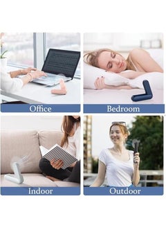 Oxyglow Portable Foldable Small Fan Mini Hand Held Fan With Usb Rechargeable Eyelash Fan For Girls Travel For Women Outdoor White  - Image 3