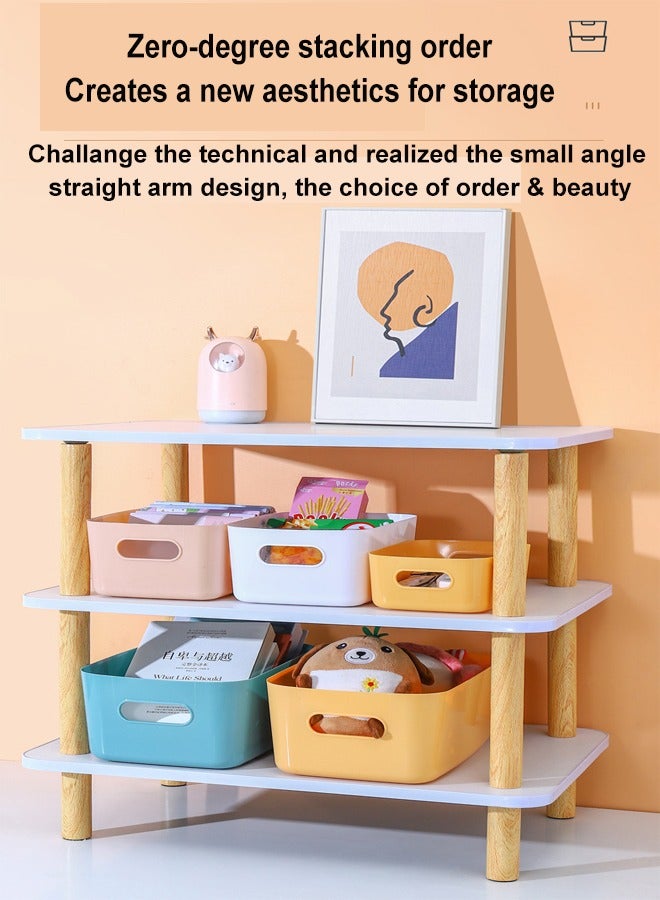 زي سي إم - هابي مجموعة صناديق تخزين مكتبية مستطيلة متعددة الحجم مكونة من 3 قطع للمكتب والمطبخ ومستحضرات التجميل - Image 5