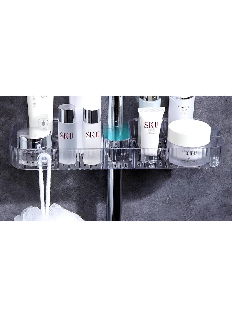 كيتشينو رف استحمام - علبة اكريليك أنيقة وعملية مع حامل لاصق قوي، مصممة لحمل الشامبو وغسول الجسم والليفة مع رأس دش مخصص أو خطاف ملحق - Image 5
