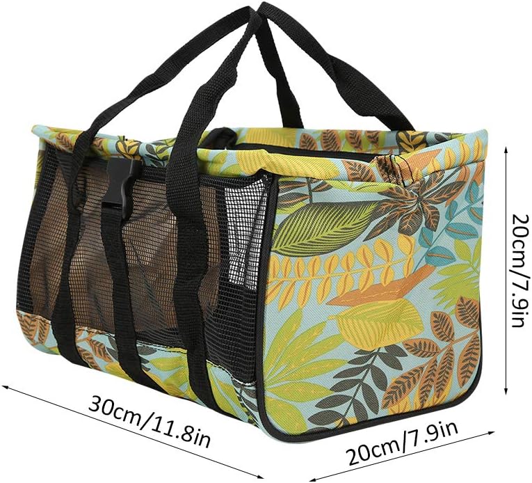 Bahels Tote, Mesh Storage Handbag Washable Garden Tool Bag 30x20x20cm for Camping or Other Travel (Color : Yellow leaves) - Image 2