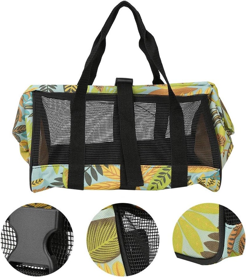Bahels Tote, Mesh Storage Handbag Washable Garden Tool Bag 30x20x20cm for Camping or Other Travel (Color : Yellow leaves) - Image 5