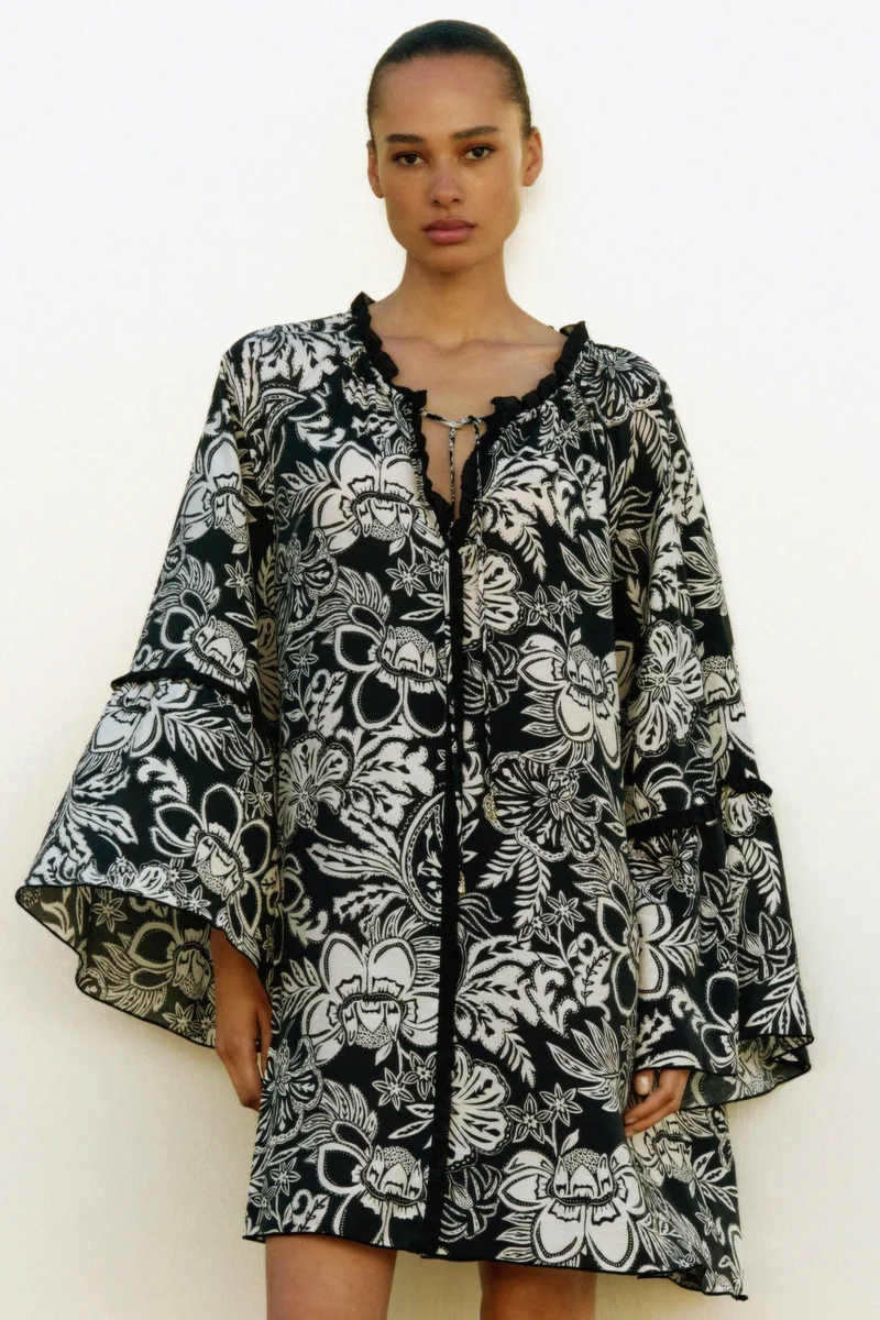 H&M Trumpet-sleeved tunic dress