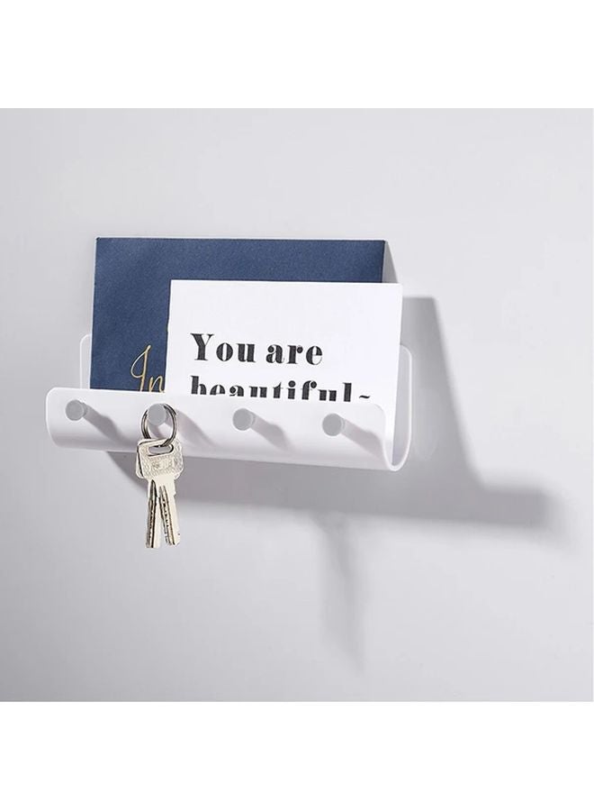 قطعتان حامل مفاتيح أبيض رمادي ذاتي اللصق للحائط منظم للأبواب بدون حفر - Image 5