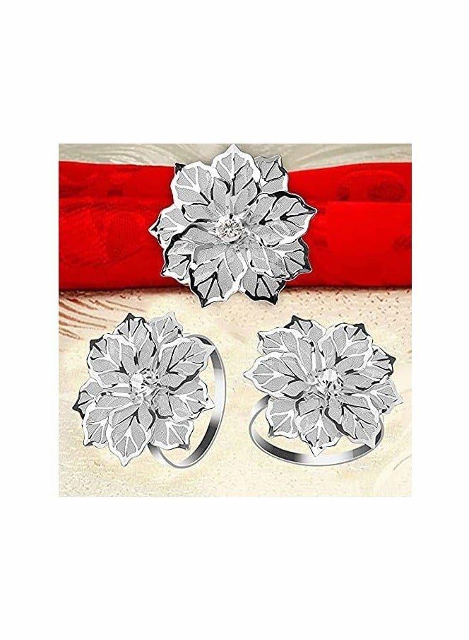 Set of 10 Hollow Metal Flower Napkin Holders for Elegant Table Decor - Image 4