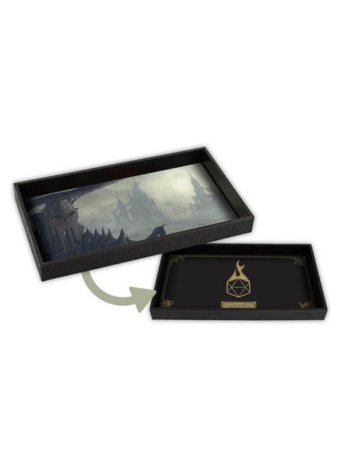 Dice Tray 14" - Reversible Dice Rolling Mat - Compatible With Board Games And Tabletop Rpgs Like Dungeons And Dragons Pathfinder Roleplaying Games - The Outlands