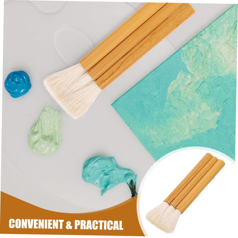 Wood Handle Watercolor Brush Set For Wall Painting Art Projects Durable Easy Clean - Image 3