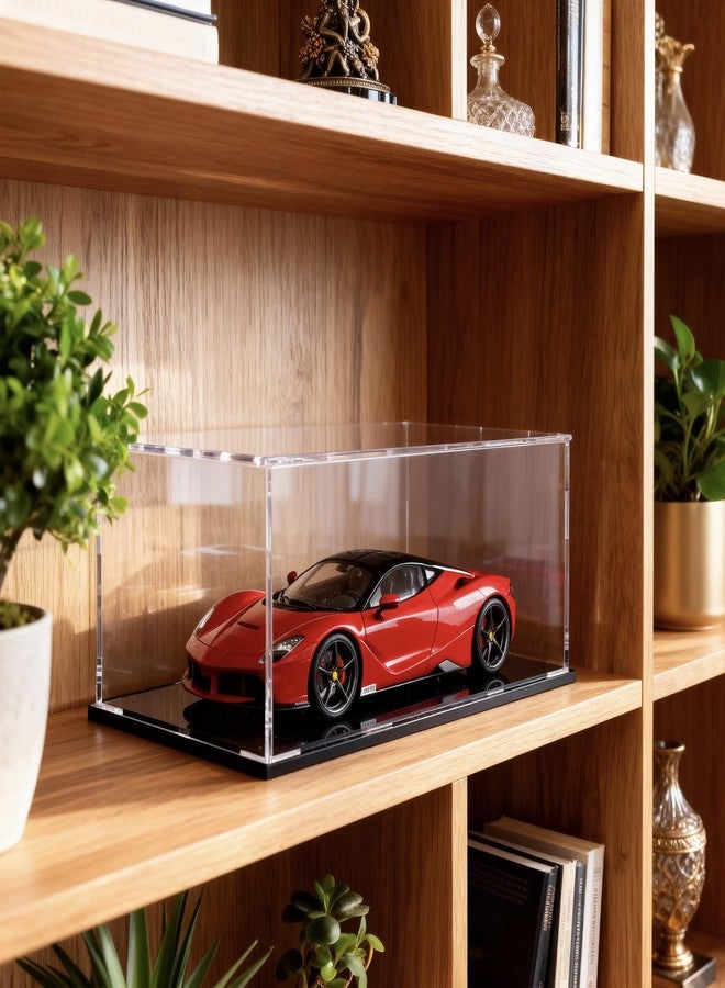 HEMYLU Acrylic Display Case with Lid, Rectangle Clean Acrylic Box with Matte Black Stand for 1:18 Diecast Model Cars (13x6.7x6.3 inch) - Image 5