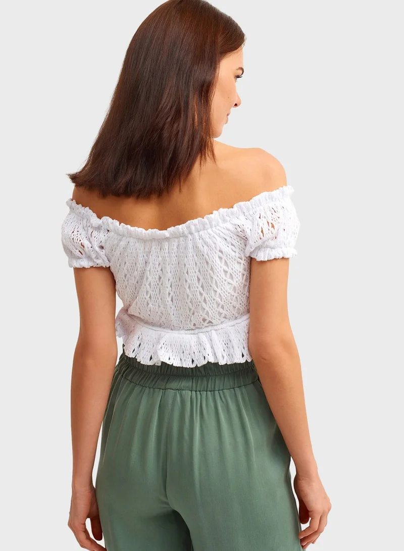 OXXO Cropped Bardot Top