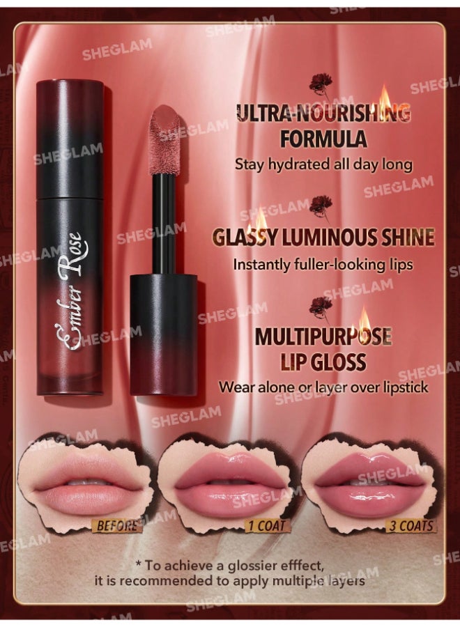 SHEGLAM Ember Rose Immortal Love Nourishing Lip Gloss Unconditional - Image 5