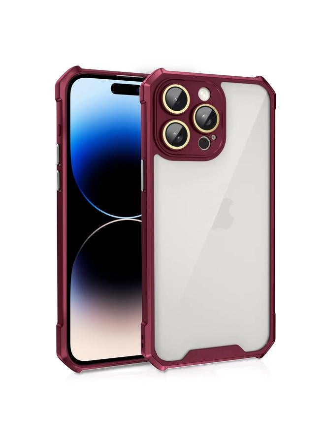 S-TOP Case For iPhone 14 Pro Max Shockproof Acrylic Phone Case with Lens Glass Film - Image 1