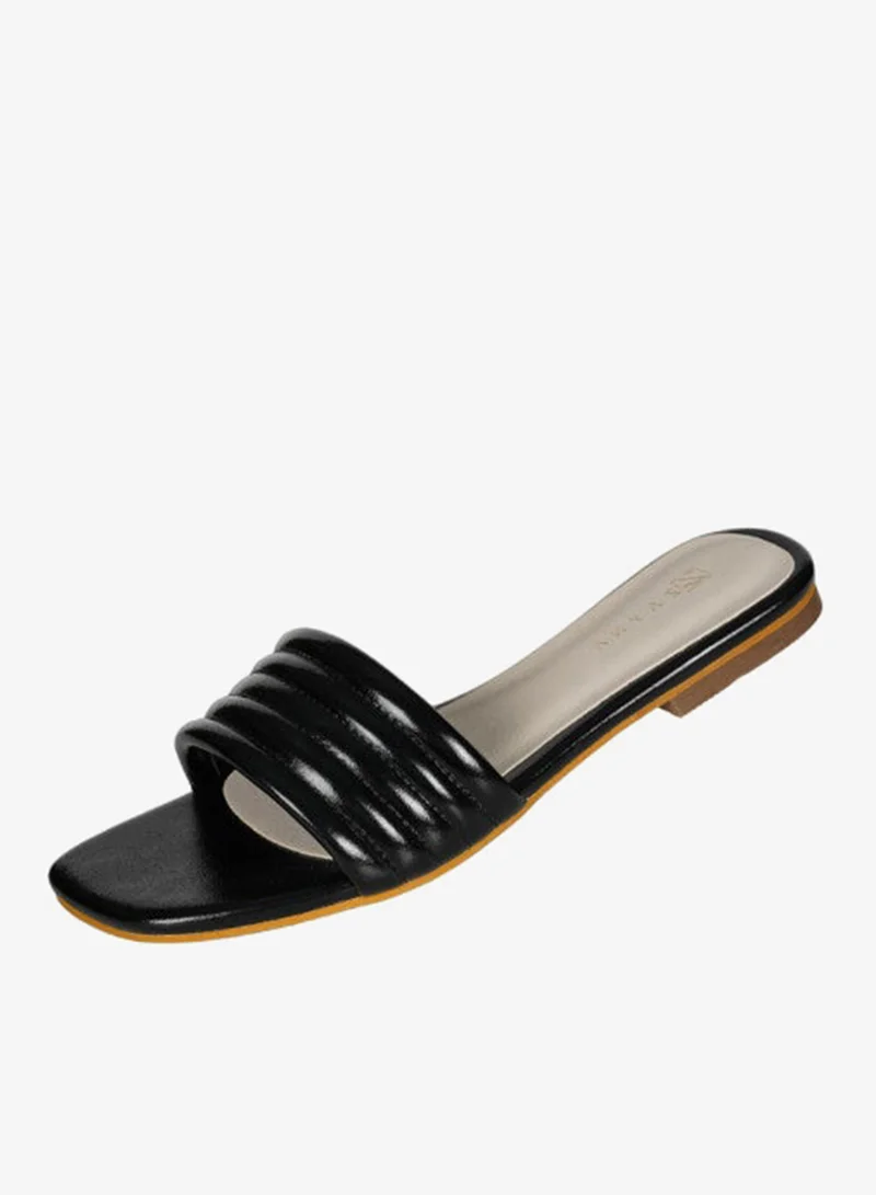 Zayna Black 221-48 Zayna Ladies  Square Toe  Sliders 3T0628A-06 Black for Women | Best Price UAE