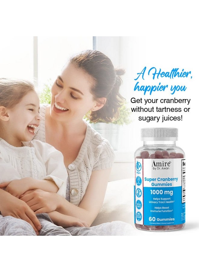 Amire by Dr. Awan Super Cranberry Gummies, Helps Support Urinary Tract Health, Helps Boosts Immune Function, Gelatin-Free Cranberry Chews for Men & Women, 120ct, 60-Day Supply - Image 5