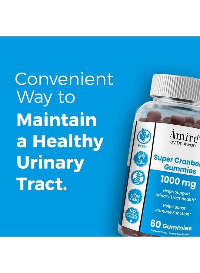 Amire by Dr. Awan Super Cranberry Gummies, Helps Support Urinary Tract Health, Helps Boosts Immune Function, Gelatin-Free Cranberry Chews for Men & Women, 120ct, 60-Day Supply - Image 4