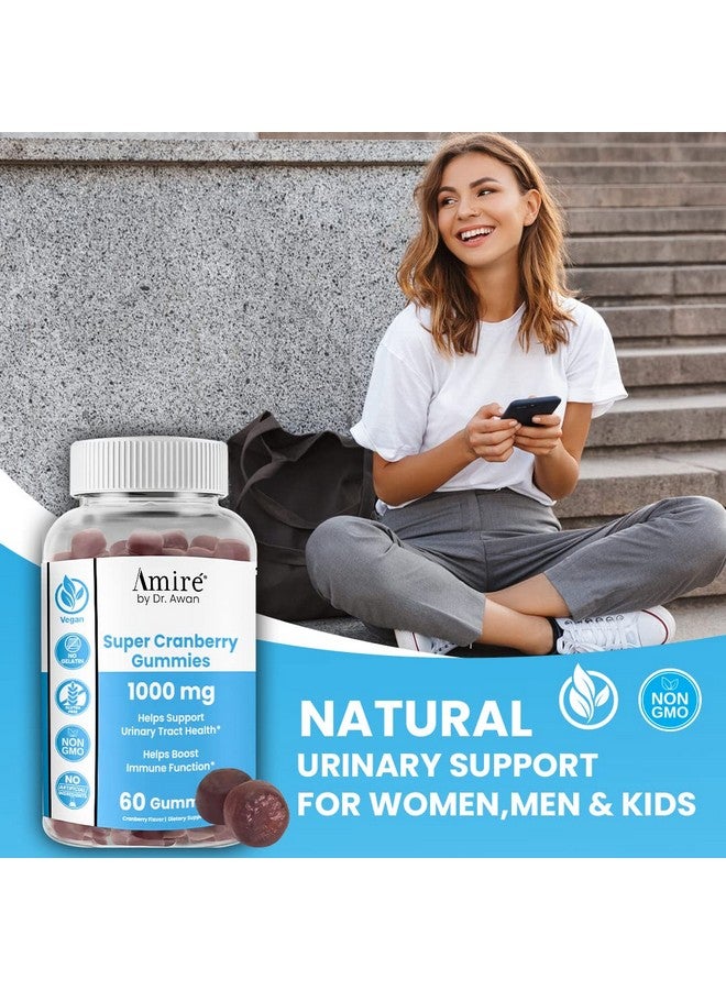Amire by Dr. Awan Super Cranberry Gummies, Helps Support Urinary Tract Health, Helps Boosts Immune Function, Gelatin-Free Cranberry Chews for Men & Women, 120ct, 60-Day Supply - Image 3
