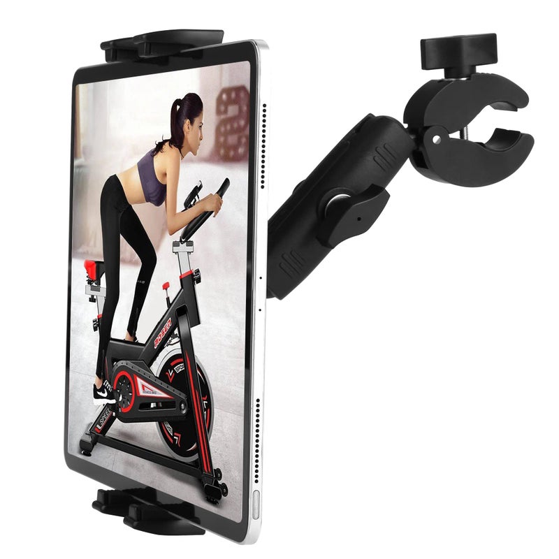 Peastrex جهاز المشي اللوحي Ipad حامل الدراجة المقود جبل المشبك للدراجة الثابتة Elliptical Spin Bike Peloton Stroller ل 413 جهازا iPad Pro 129 Air Mini Galaxy Tabs iPhone