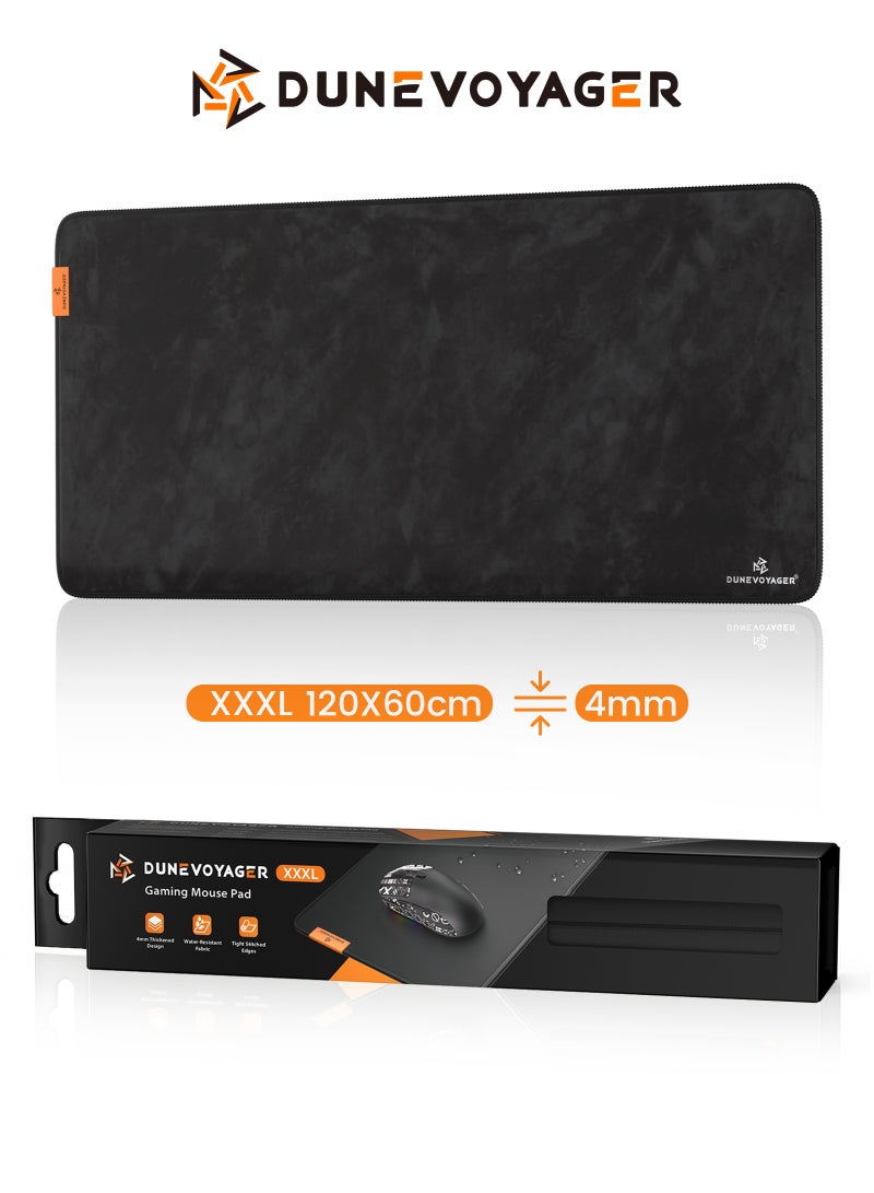 مسافر الكثبان DuneVoyager M4P Relief Black ماوس باد للألعاب XXXL ‎1200×600×4‎ مم – حجم فائق الكِبر يغطي كامل سطح المكتب، سطح ممتد مقاوم للماء، قاعدة مطاطية مانعة للانزلاق، تحكم سلس وثابت، مع علبة هدايا - Image 1