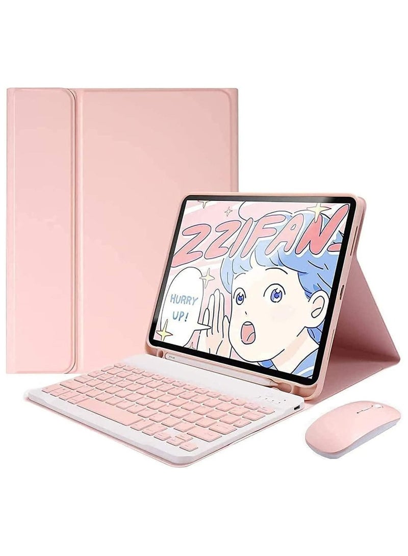 Bilingual Keyboard Case for Samsung Galaxy Tab A8 10.5'' 2022 Model SM-X200/X205/X207, Detachable Wireless Keyboard Pencil Holder Slim Leather Smart Cover with Mouse - Image 1