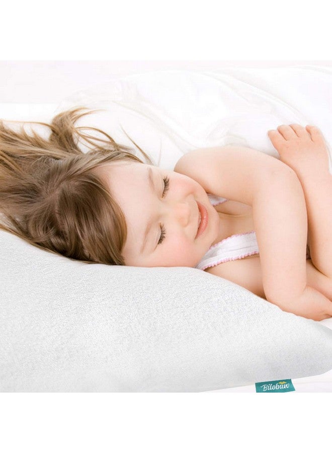 Biloban Toddler Pillowcase Protector 2 Pack, Waterproof Pillowcase Cover, Viscose Made from Bamboo Travel Pillow Case Cover with Zipper, Fit Toddler Pillow 13"x18" or 14"x19" for Boys Girls, White - Image 3