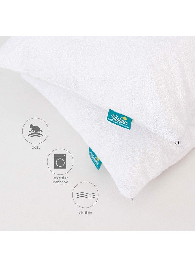 Biloban Toddler Pillowcase Protector 2 Pack, Waterproof Pillowcase Cover, Viscose Made from Bamboo Travel Pillow Case Cover with Zipper, Fit Toddler Pillow 13"x18" or 14"x19" for Boys Girls, White - Image 4