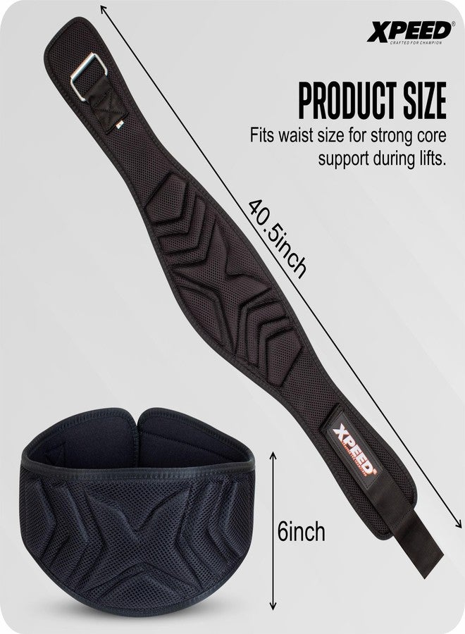 Xpeed Premium Nylon Weightlifting Belt || Lumbar Waist Support Trainer || Weight Lifting belt For Workout || Fitness || Sport|| Gym for Men and Women (Pack of 1) (Black) (M) - Image 2