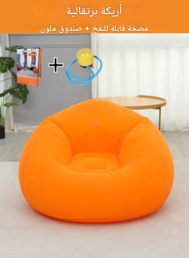 Inflatable bean bag chair Ultra-soft without padding Sofa chair Furniture accessories Washable and foldable Ergonomic for outdoor use Suitable for balcony camping orange - Image 5