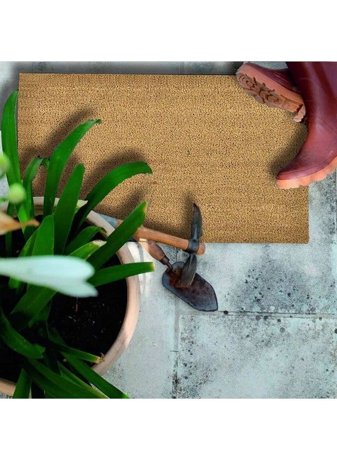 LUANCE Coir Coco Fiber Rectangular Door Mat Brown 33 x 60 cm 1400504 - Image 3